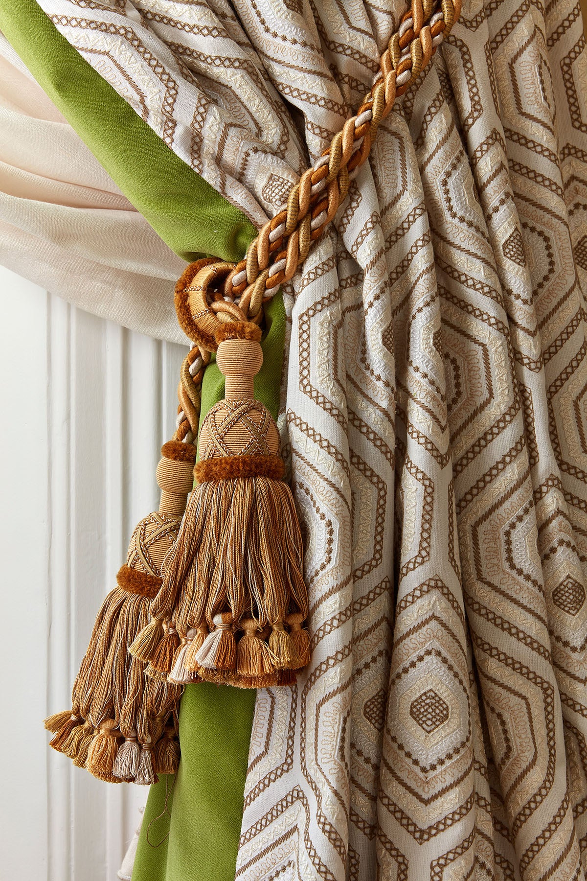 Fabulous large curtain tassel in gold from French company Passmenterie ile de France