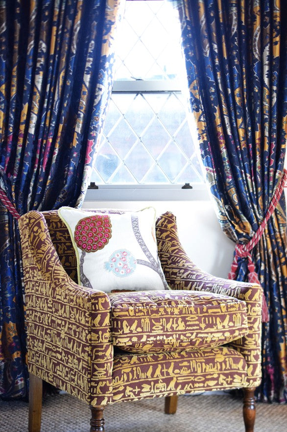 Pierre Frey silk and Egyptian fabric on David Seyfried armchair