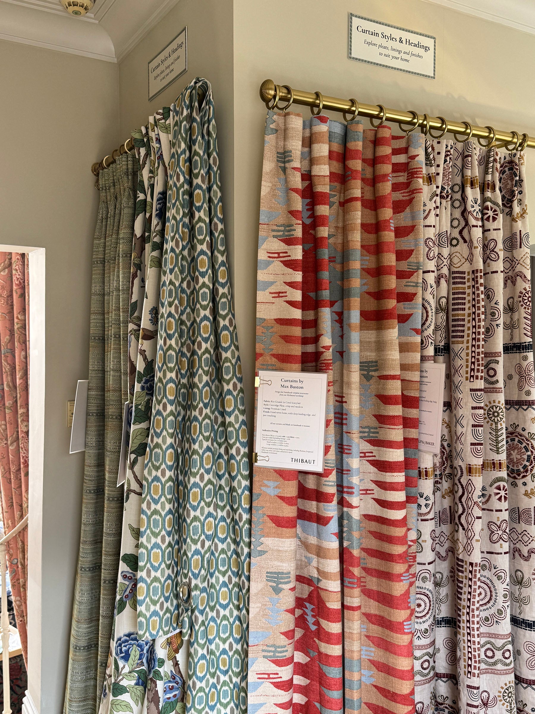 Curtain display heading styles